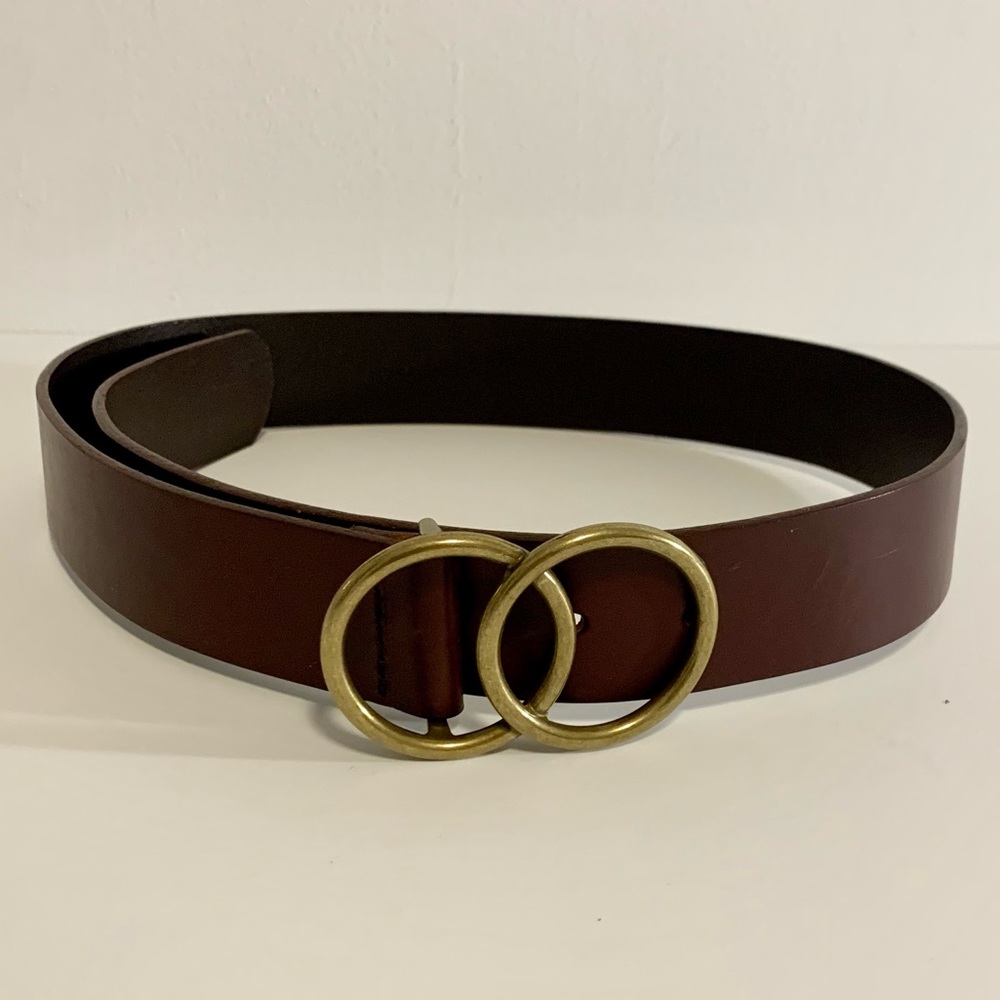 Aritzia leather burgundy belt